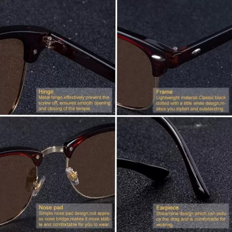 UV Protection, Gradient, Mirrored, Night Vision, Riding Glasses, Others Clubmaster, Spectacle - Image 4