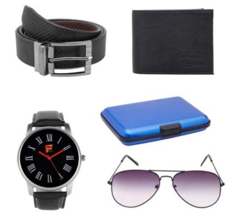 LAER Belt, Wallet & Watch Combo Pack of 5 (Black) photo review
